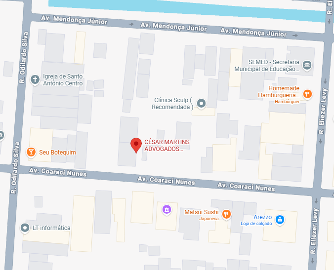 Mapa da localização do escritório César Martins Advogados Associados